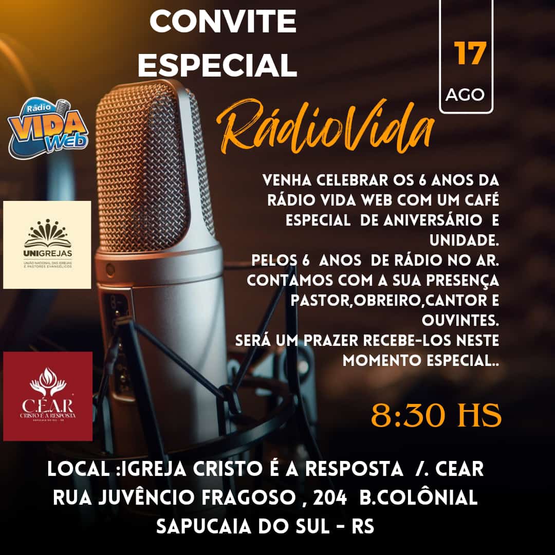 Convite  Aniversário  6 Anos Rádio Vida